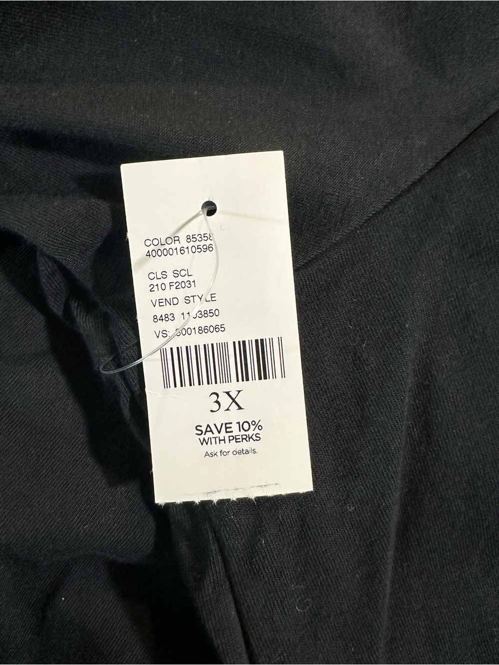 Catherines 3X Black Rhinestone V-Neck Tunic Top 3/4 Sleeve Stretch NWT - Picture 5 of 10
